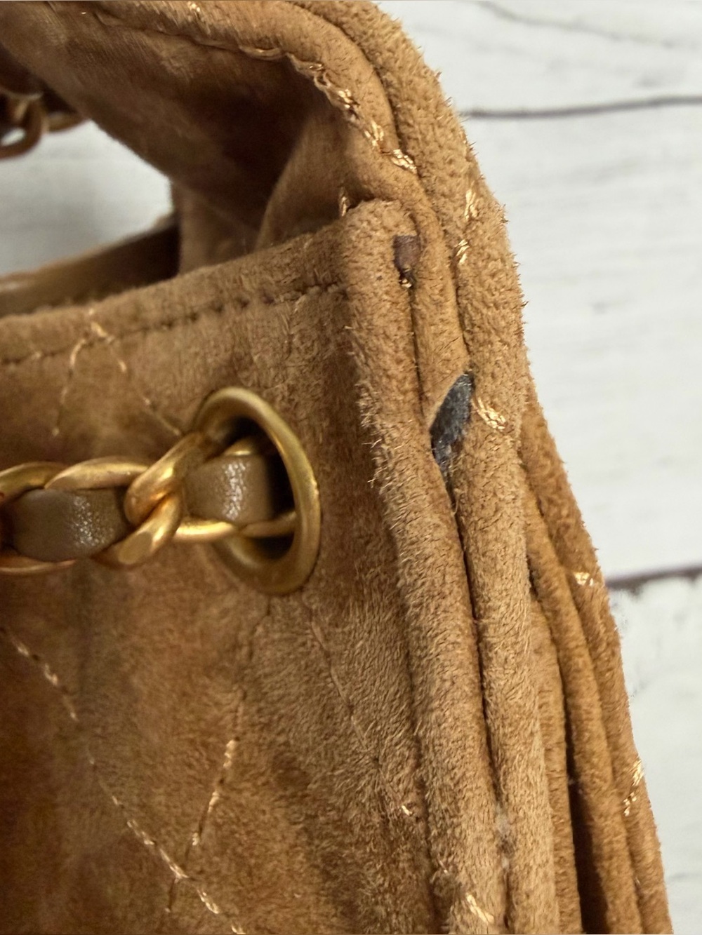 Unbranded Suede Chain Drawstring Shoulder Bag - Picture 11 of 11